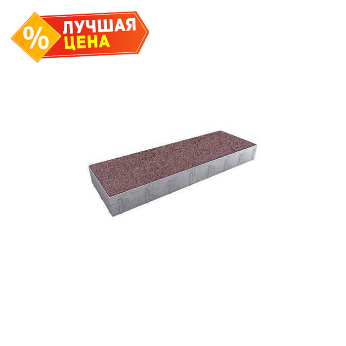 Плитка тротуарная Прямоугольник (Ла-Линия) Б.12.П.8 гранит + красный с черным, 750x250x80 мм